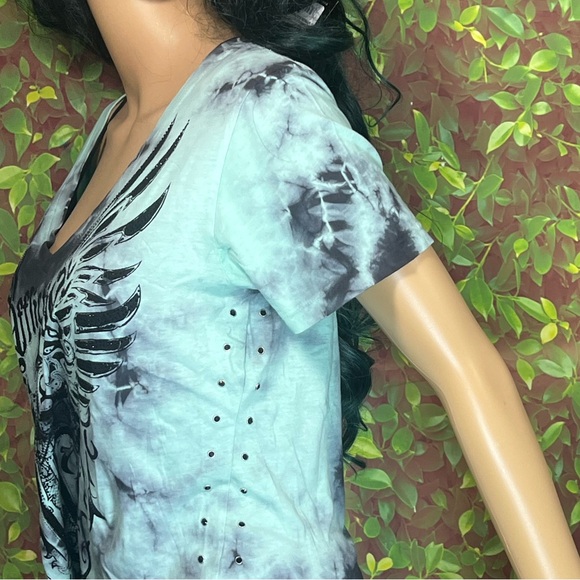 Affliction Green Graphic Tee shirt - Picture 8 of 13